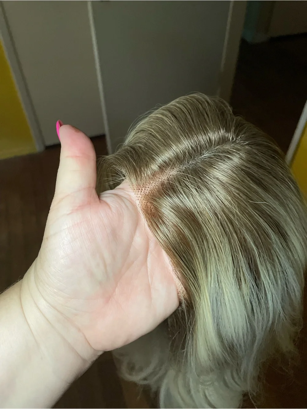 Chelsey Smith Crowns Cloud T-Part Front Wig Rooted Platinum Blonde